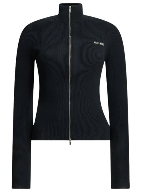 Cardigan con zip MIU MIU | MMF04B12ZLF0008